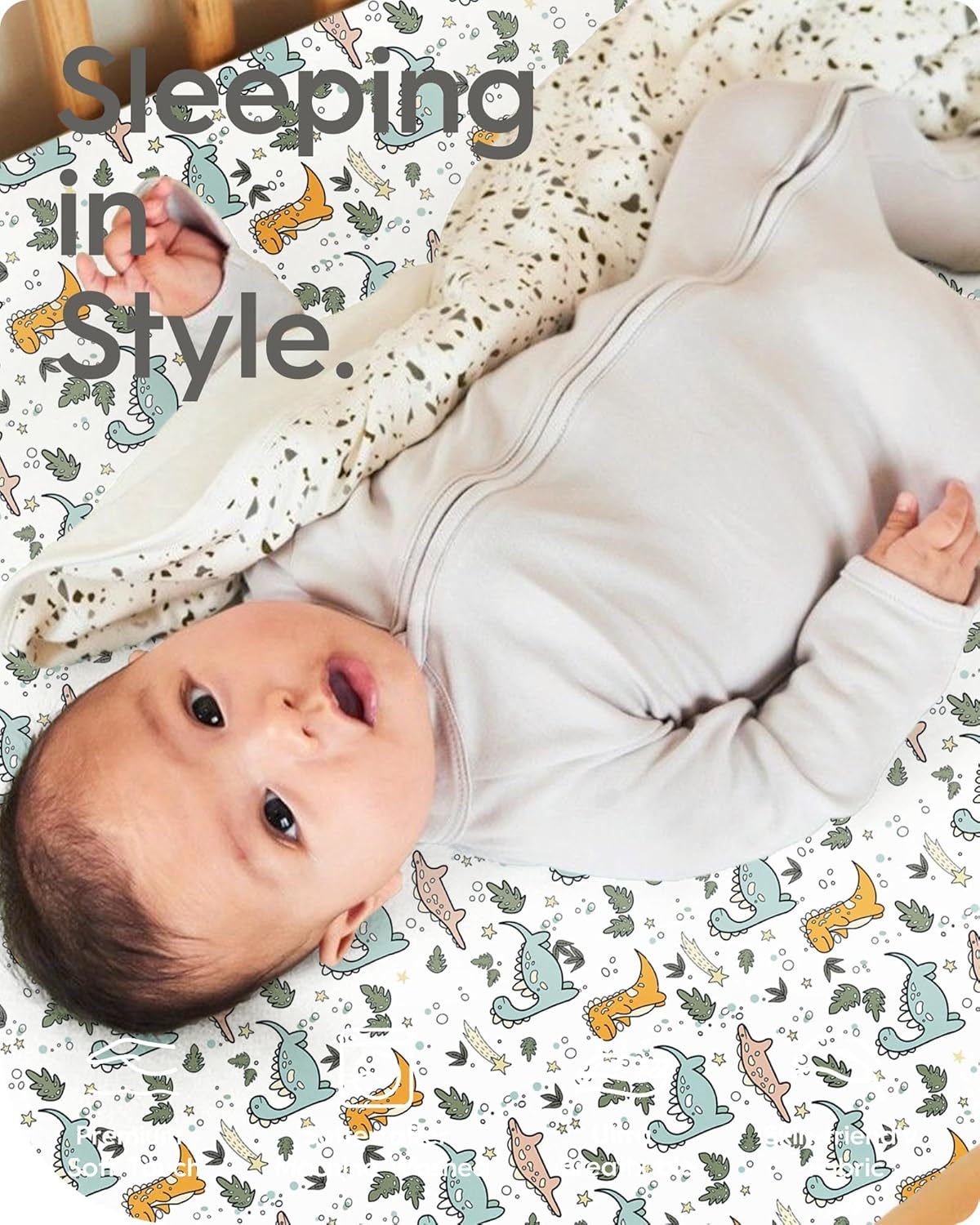 Pack and Play Sheets Fitted, Ultra Soft Mini Crib Sheets Boy, Neutral Pack N Play Mattress Sheets