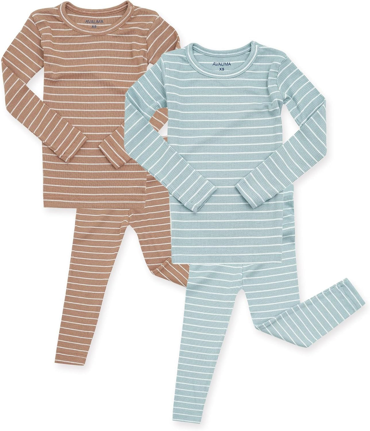 AVAUMA Stripe Pattern Baby Boys Girls Pajama Set Kids Toddler Snug fit Ribbed Sleepwear pjs for