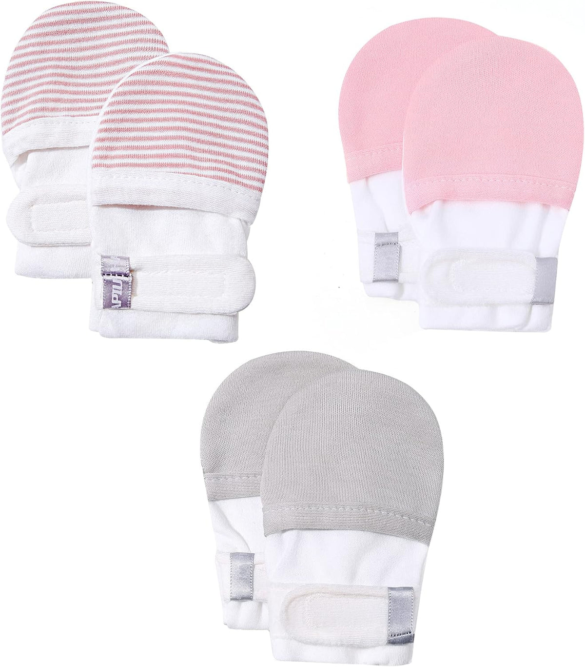 HAPIU Baby No Scratch Mittens Stay On, 100% Cotton Breathable, Adjustable Infant Gloves for Boys
