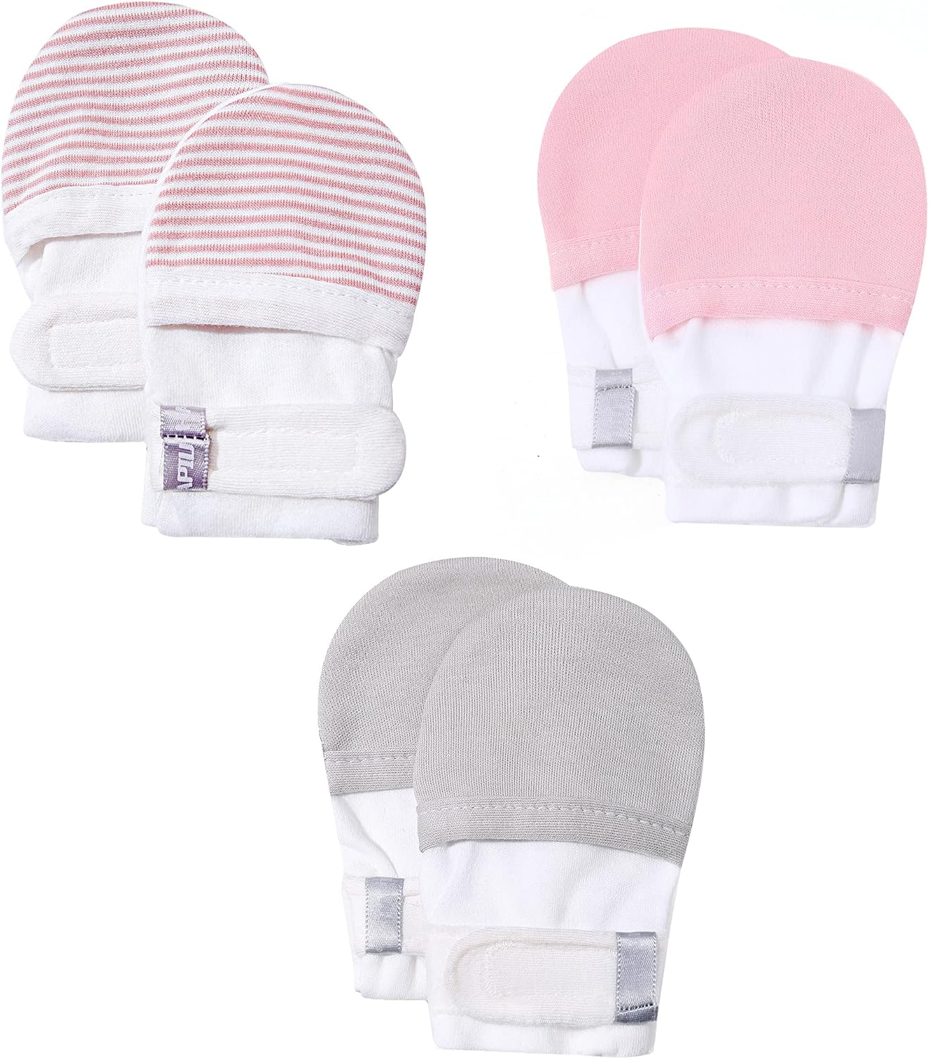 HAPIU Baby No Scratch Mittens Stay On, 100% Cotton Breathable, Adjustable Infant Gloves for Boys