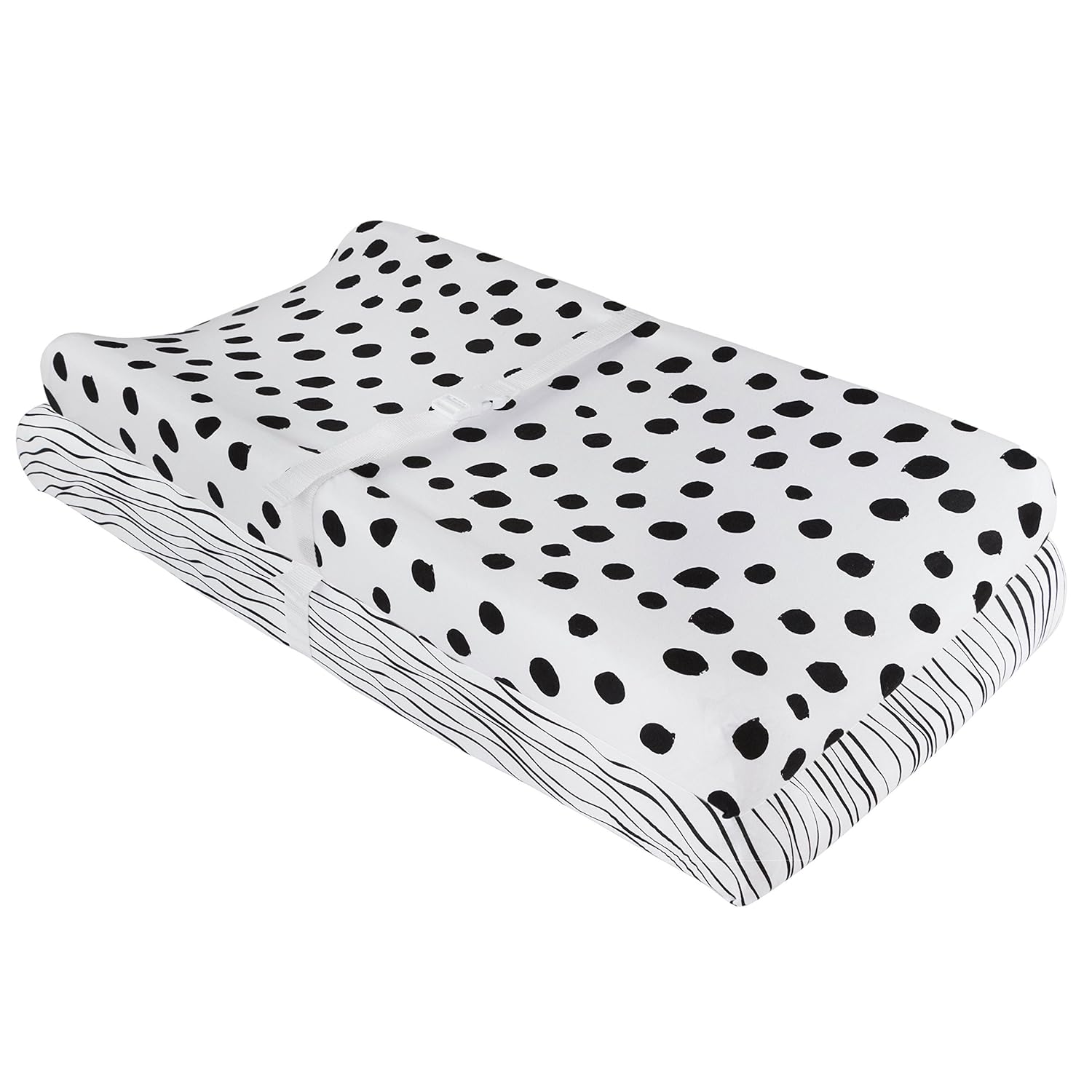 Changing Pad Cover Set | Cradle Sheet 2 Pack 100% Jersey Cotton Black and White Abstract Stripes
