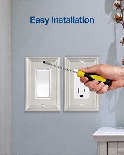 4-Pack Decorator Wall Plate, for Dimmer Switch, GFCI Outlet and Receptacal, Satin Nickel Outlet