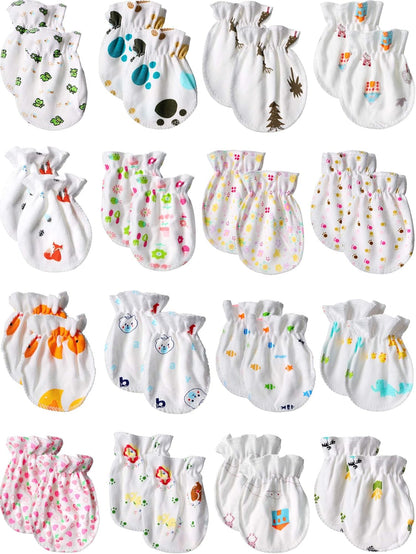 Syhood Newborn Baby Mittens No Scratch Unisex Baby Gloves for 0-6 Months Boys Girls(17 Pairs)