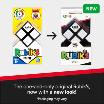 Rubik's Mini, Original 2x2 Rubik's Cube 3D Puzzle Fidget Cube Stress Relief Fidget Toy Brain