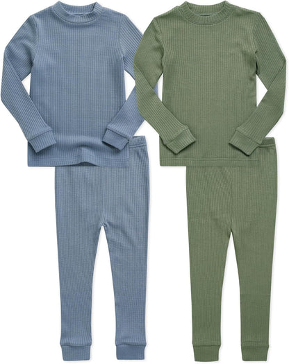 VAENAIT 6M-12Y Toddler Kids Girls Boys Soft Comfy Modal Tencel Solid Raglan Sleepwear Pajamas Pjs