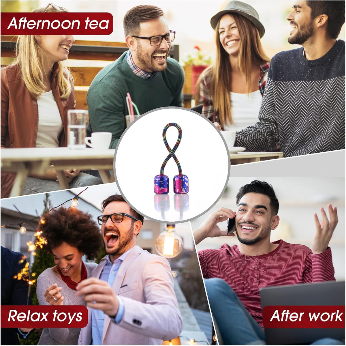 Begleri Fidget Beads - Worry Fidget Beads Spin & Bump - Made of Aluminum Alloy - Creates a Bit of