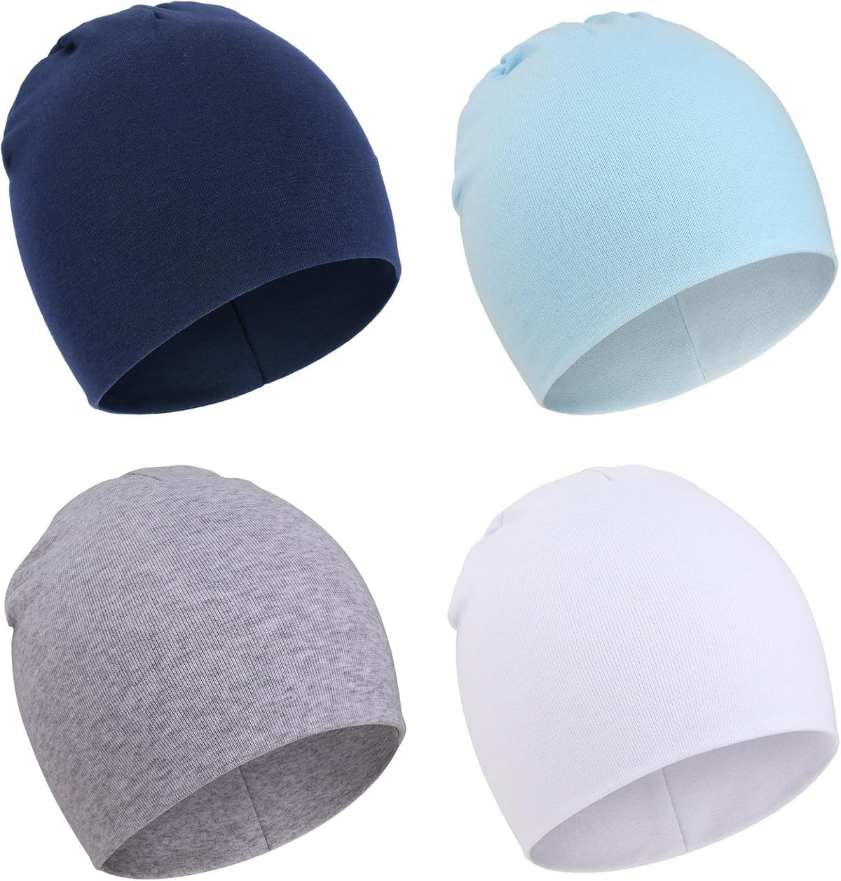 DRESHOW BQUBO 4 Pieces Baby Beanie Newborn Toddler Soft Cute Knit Hat Hospital Hats for Baby Boys