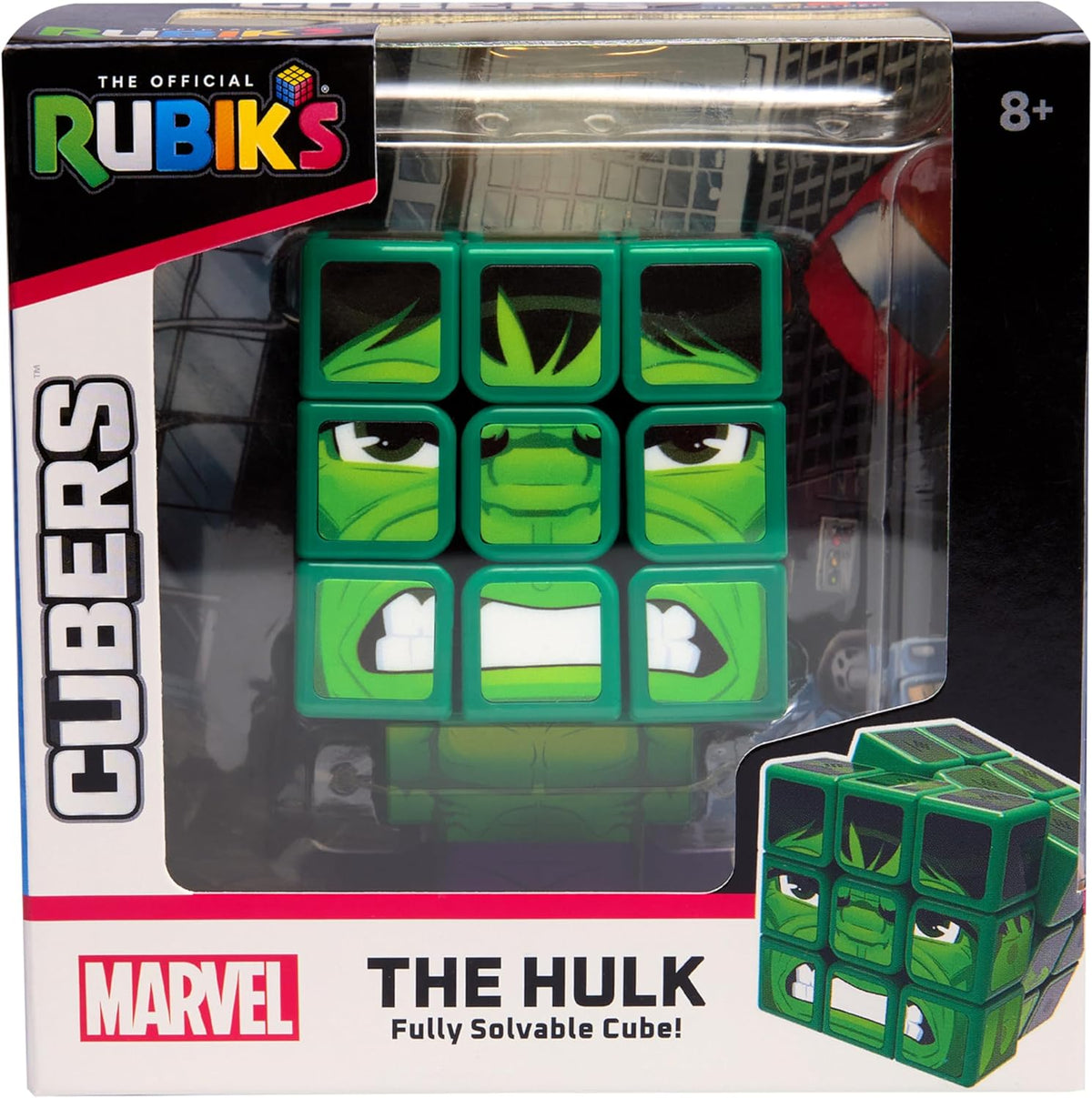 Rubik's Cube Hulk Cuber, Problem-Solving Challenging Brain Teaser Collectible Hulk Fidget Toy, for