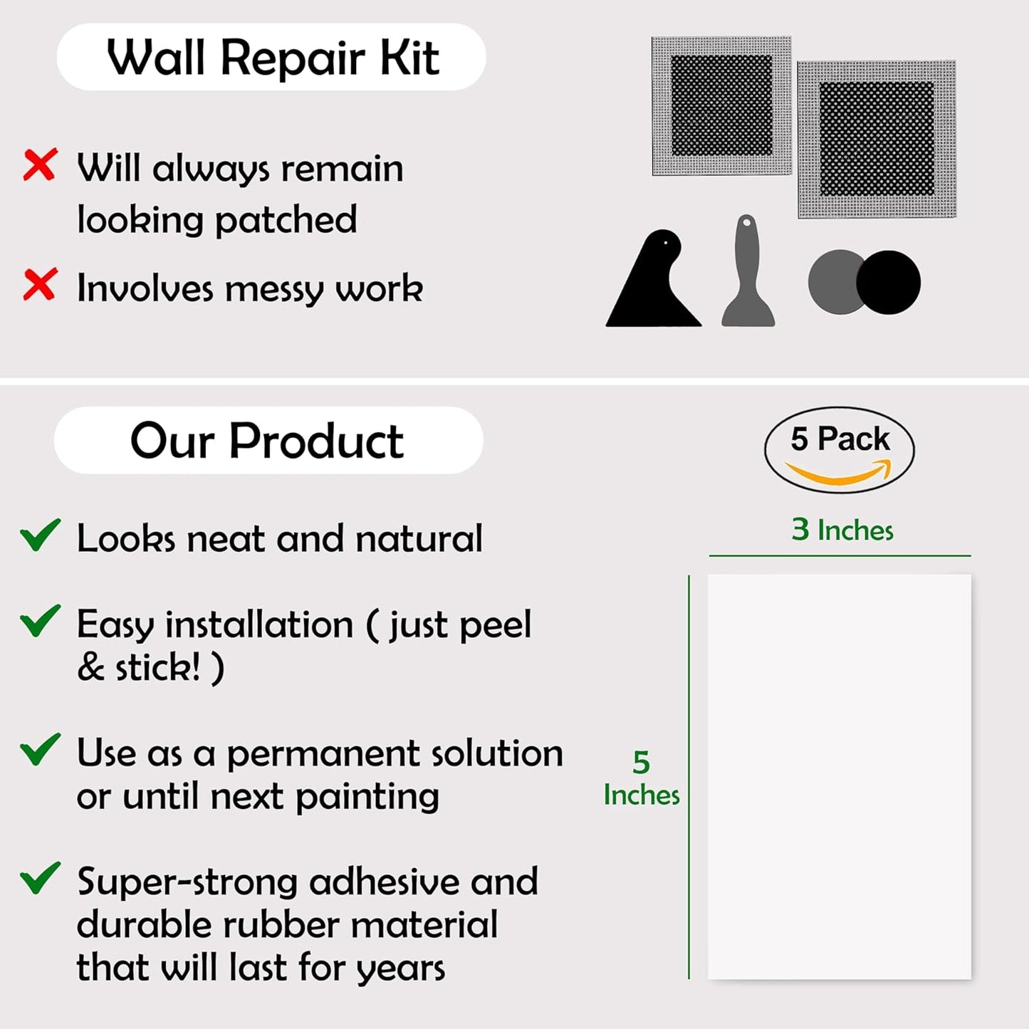Rubber Bond Self-Adhesive Rubber Wall Outlet Cover Plate 5 Pack - Easy to Apply Peel & Stick