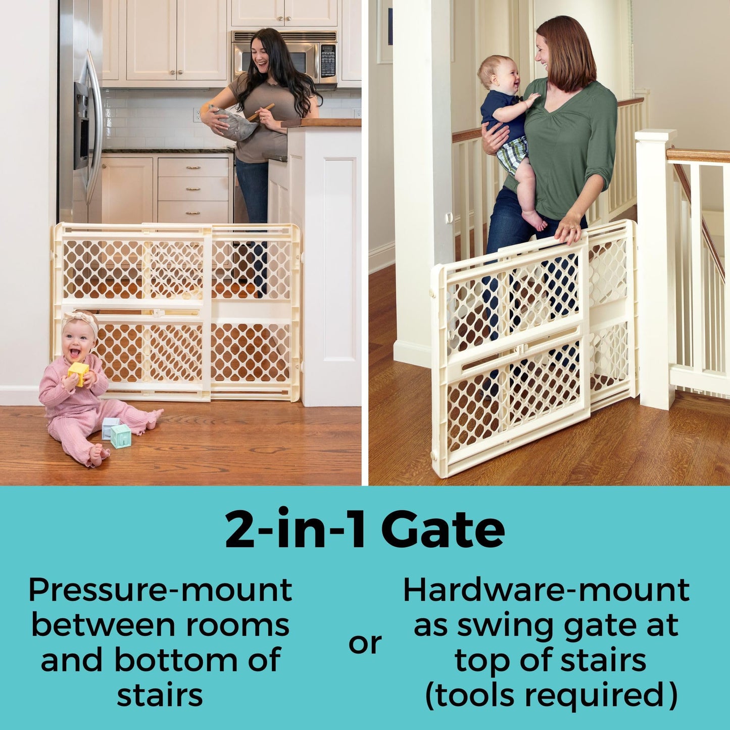 Toddleroo by North States - Supergate Ergo Baby Gate: Plastic Baby Gate for Stairs & Doorways