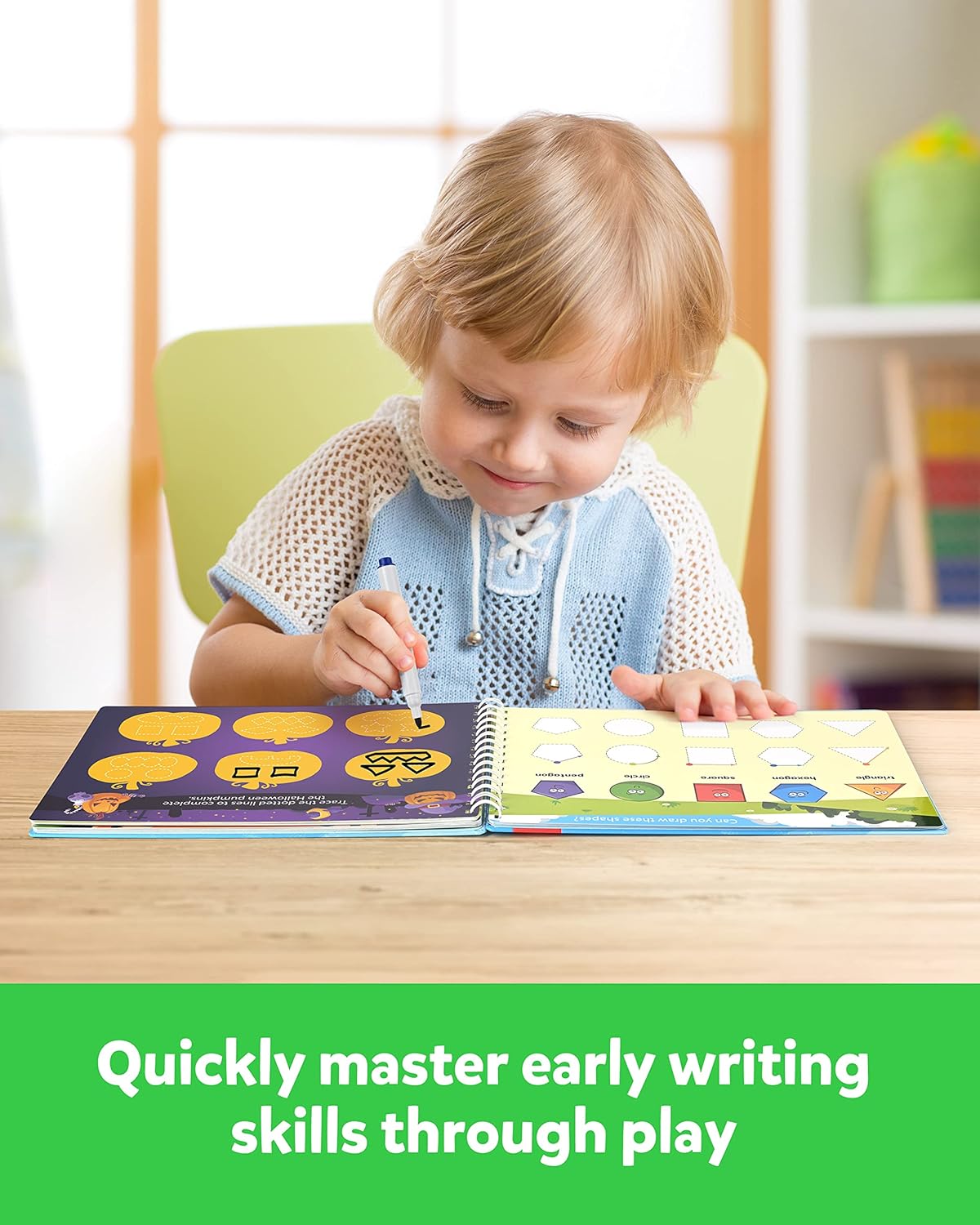 Coogam Pencil Control Tracing Workbook, Learn to Write Alphabet ABC Letters Numbers Handwriting