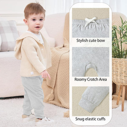 DREAM BUS Pack of 3 Toddler Jogger Pants with Pocket Toddler Boy Sweatpants Baby Boy Pants Infant