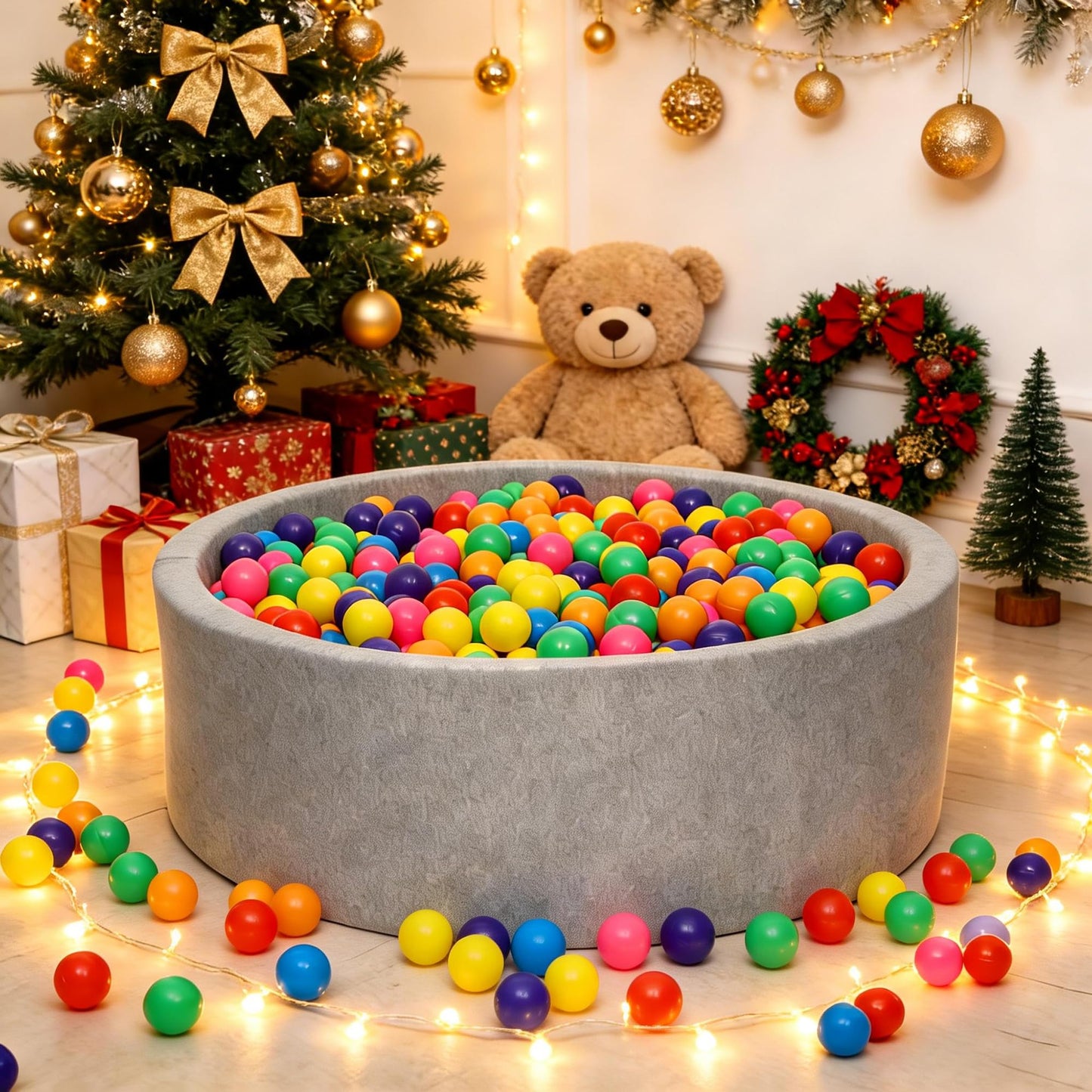 Hovenlay Ball Pit Balls Phthalate Free BPA Free Crush Proof Plastic - 7 Bright Colors in Reusable