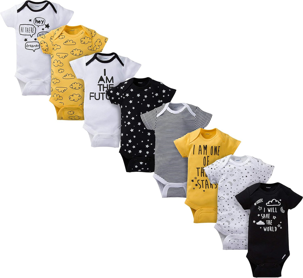Gerber Baby 8-Pack Short Sleeve Onesie Bodysuits