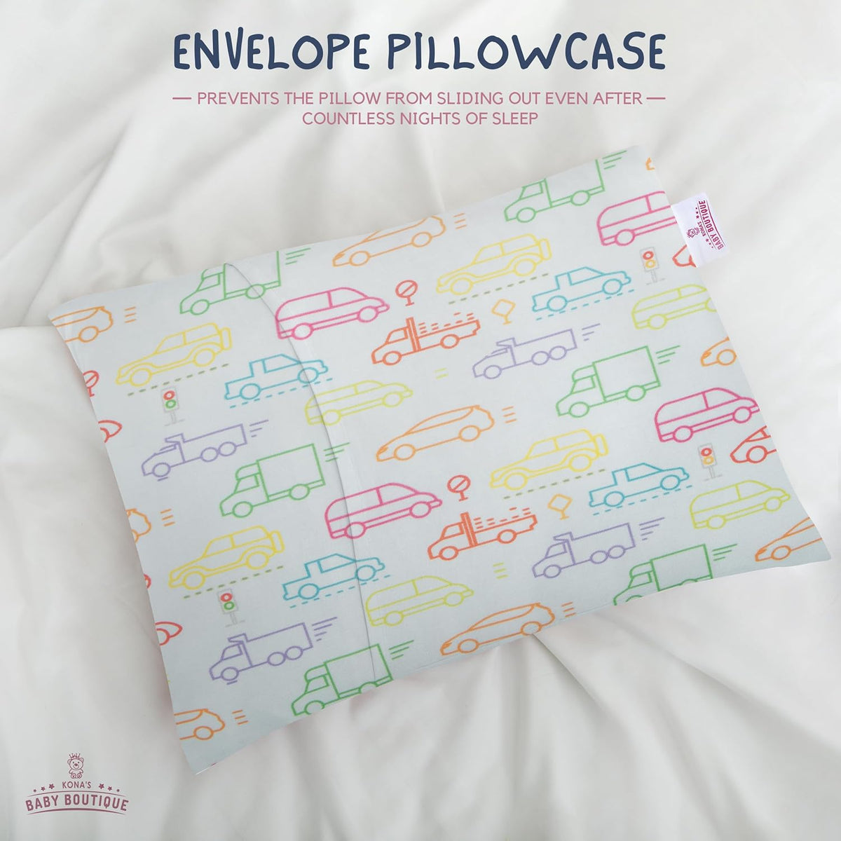Kona's Perfect Toddler Pillow - Softest Pillowcase, 13 x 18 inch, Ages 2-3