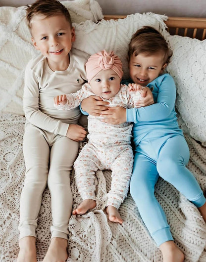 moimoln 6M-8Y Modal Cotton Solid Soft Breathable Baby Toddler Boys Girls Snug fit Pjs Long Sleeve
