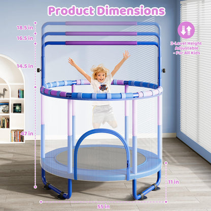 Yohood 55" Trampoline for Kids with Enclosure, 6-in-1 Toddler Trampoline Indoor Outdoor, ASTM