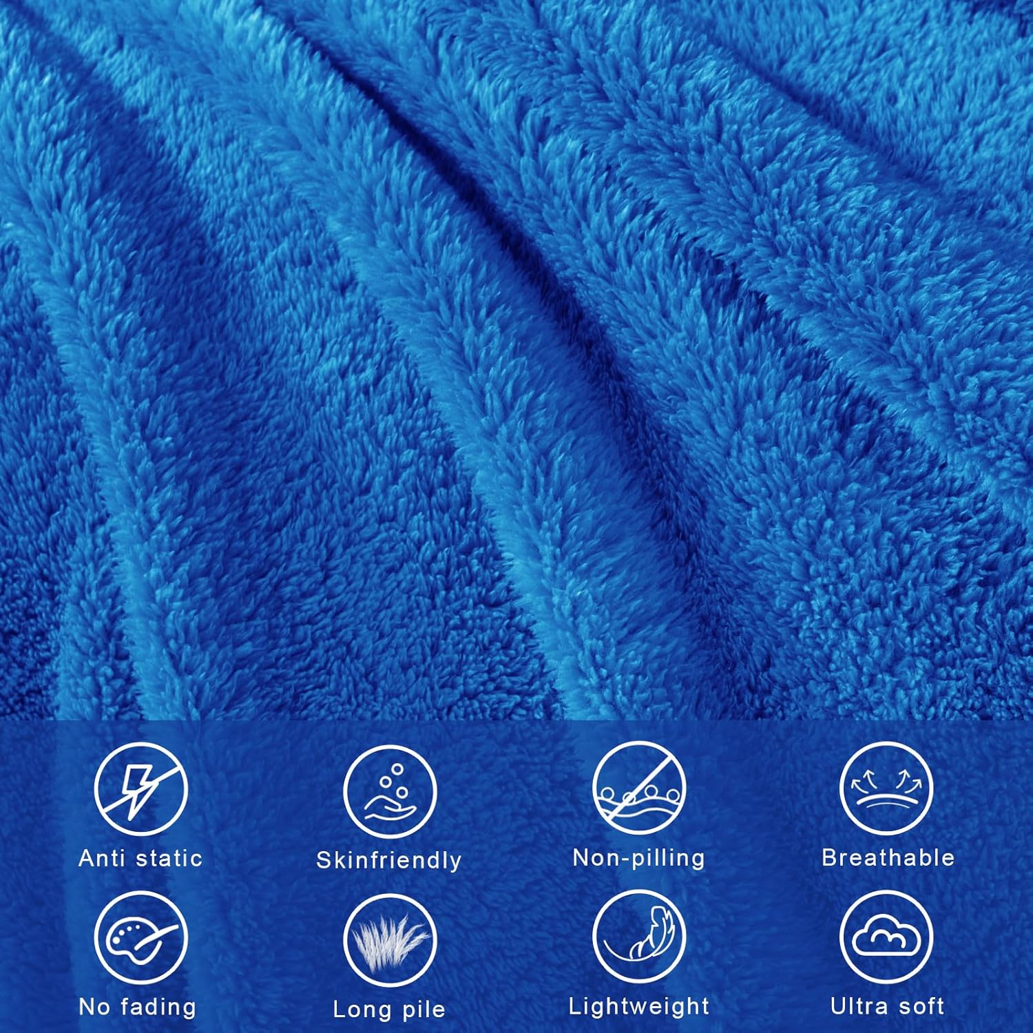Exclusivo Mezcla Soft Fleece Throw Blanket for Couch, Super Soft Velvet Plush Bed Blanket, Fuzzy