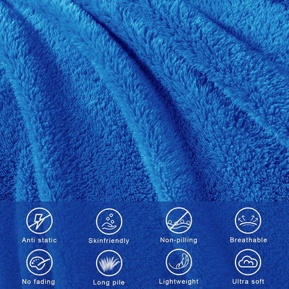 Exclusivo Mezcla Soft Fleece Throw Blanket for Couch, Super Soft Velvet Plush Bed Blanket, Fuzzy