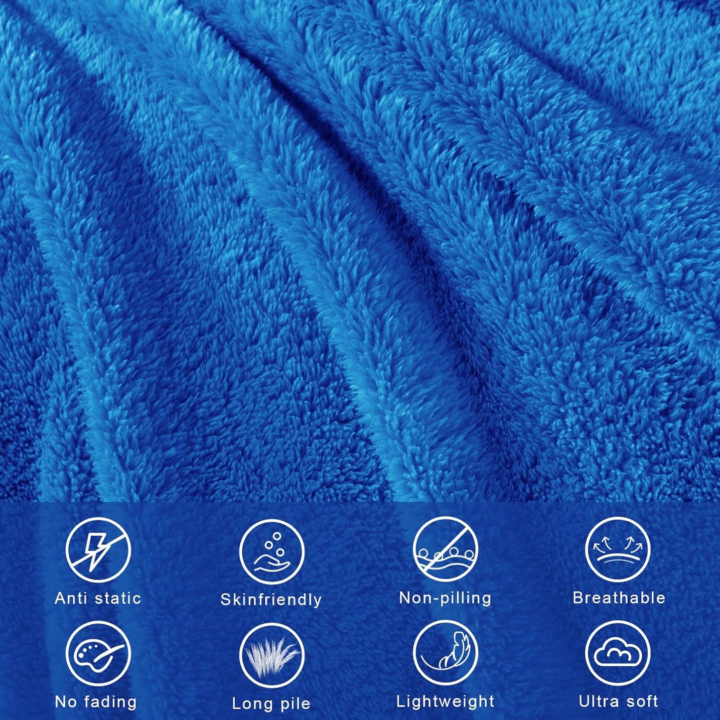 Exclusivo Mezcla Twin Size Flannel Fleece Blanket, Super Soft Velvet Plush Bed Blanket, Fuzzy Cozy