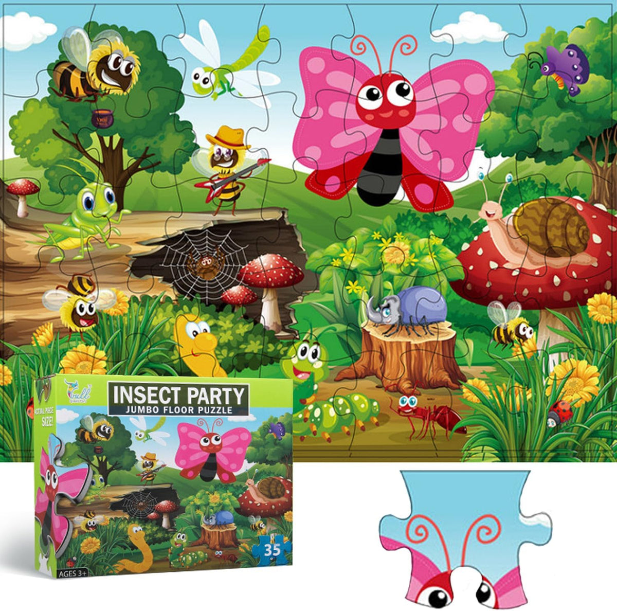 Jumbo Floor Puzzle for Kids, Large Jigsaw Puzzles 35 Piece for Kids Ages 3-5,Preschool Learning &