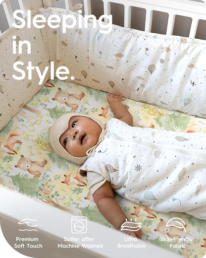 Mini Crib Sheets 24x38, Ultra Soft Pack N Play Sheets Fitted Boy Girl, Neutral Pack and Play