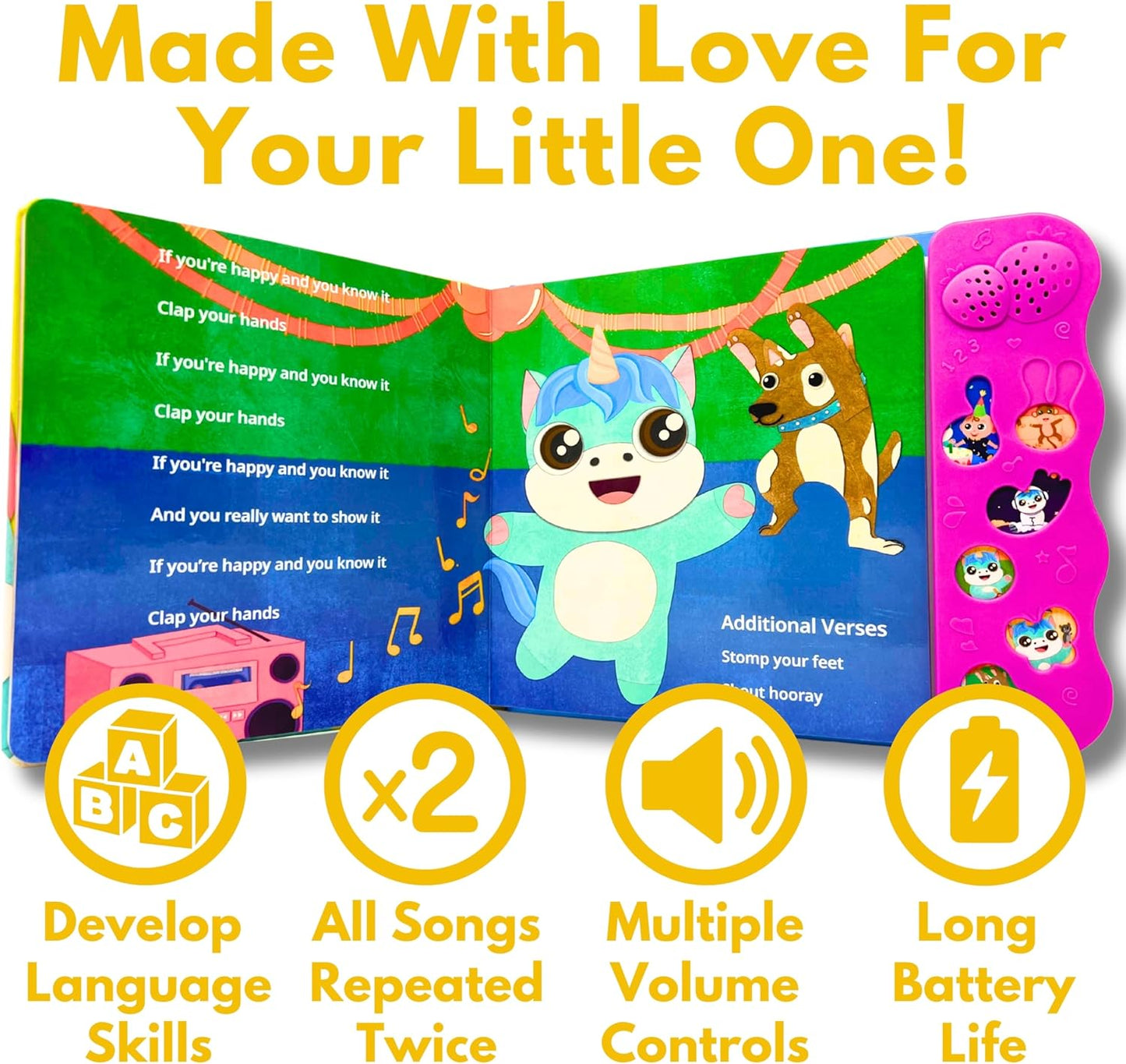 Children's Songs: Musical Toys & Interactive Sound Book for Toddlers 1-3, Baby’s First Year Music