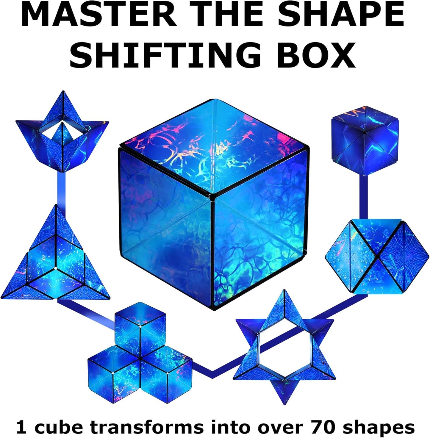 SHASHIBO Shape Shifting Box - Award-Winning, Patented Fidget Cube w/ 36 Rare Earth Magnets