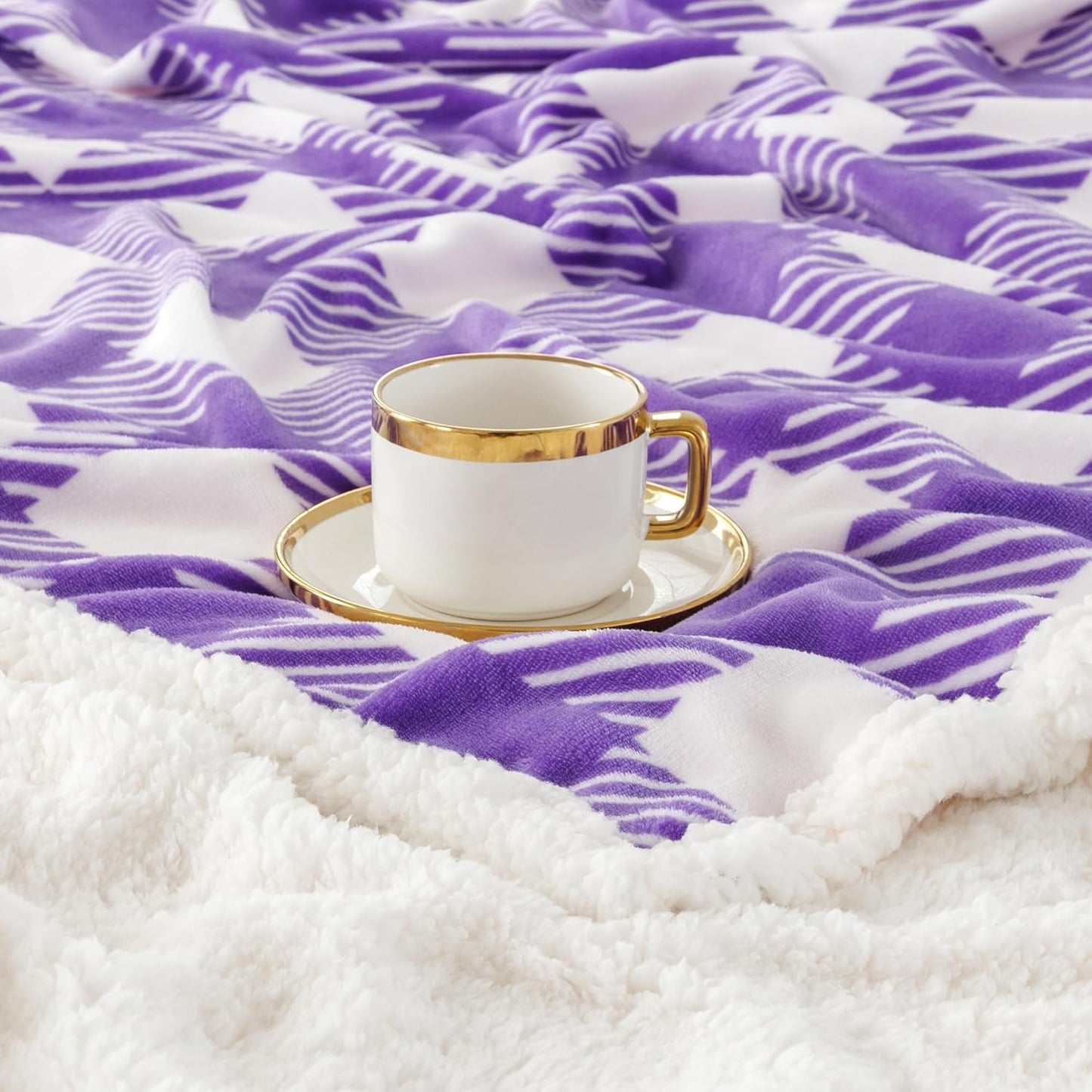 Touchat Sherpa Plaid Twin Blanket 60" X 70", Fuzzy Fluffy Soft Cozy Throw Blanket, Twin Size Plush