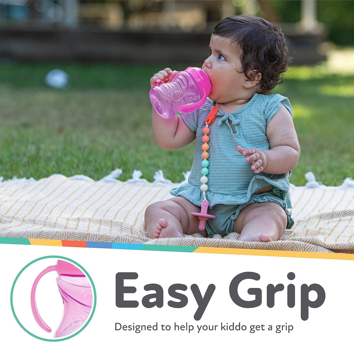 Nuby Clik-It Grip N' Sip Soft Spout No-Spill Training Sippy Cup with Handles - (3-Pack) 10 oz - 4+