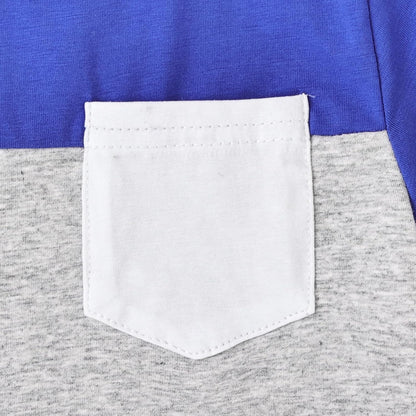 Baby Boy Clothes Toddler Boy Summer Outfits Short Sleeve Patchwork Top T-shirt & Pocket Pant Set 2