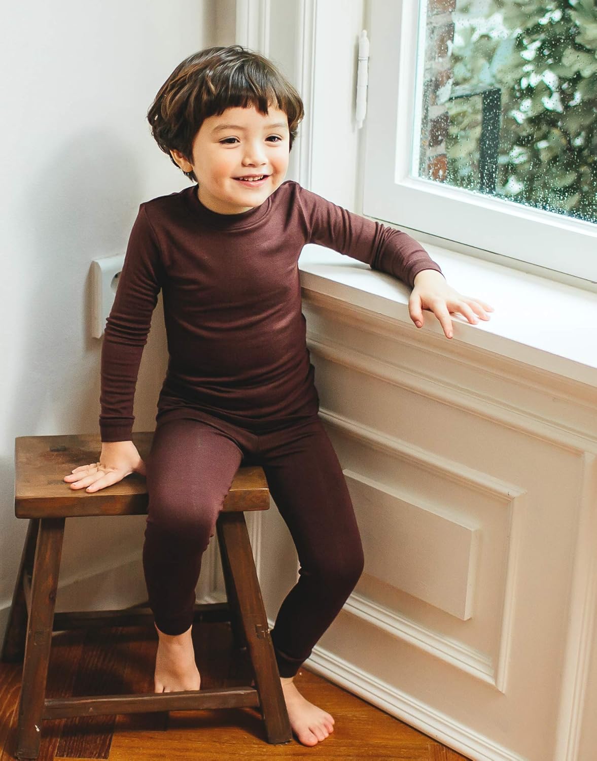 VAENAIT 6M-12Y Toddler Toddler Kids Toddler Girls Boys Soft Comfy Modal Tencel Solid Raglan