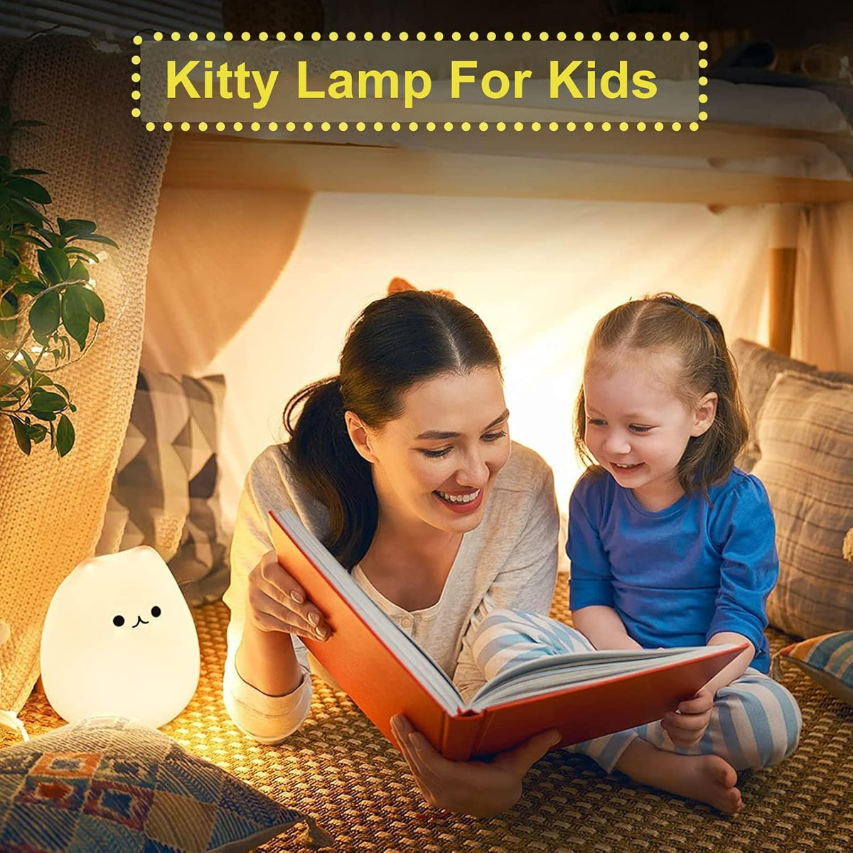 ZKLiLi cat Night Light, Cute Nursery Lights USB Rechargeable Cat Lamp Nightlight Birthday Christmas