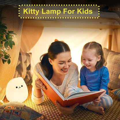 ZKLiLi cat Night Light, Cute Nursery Lights USB Rechargeable Cat Lamp Nightlight Birthday Christmas