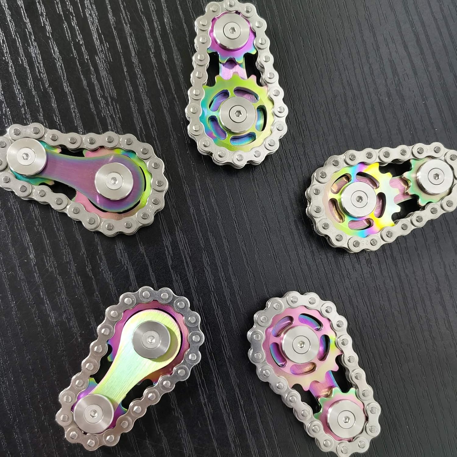 Sprocket Fidgets Chain Stainless Steel Fidget Cube Gears Linkage Bike Chain Novelty Fidget Block