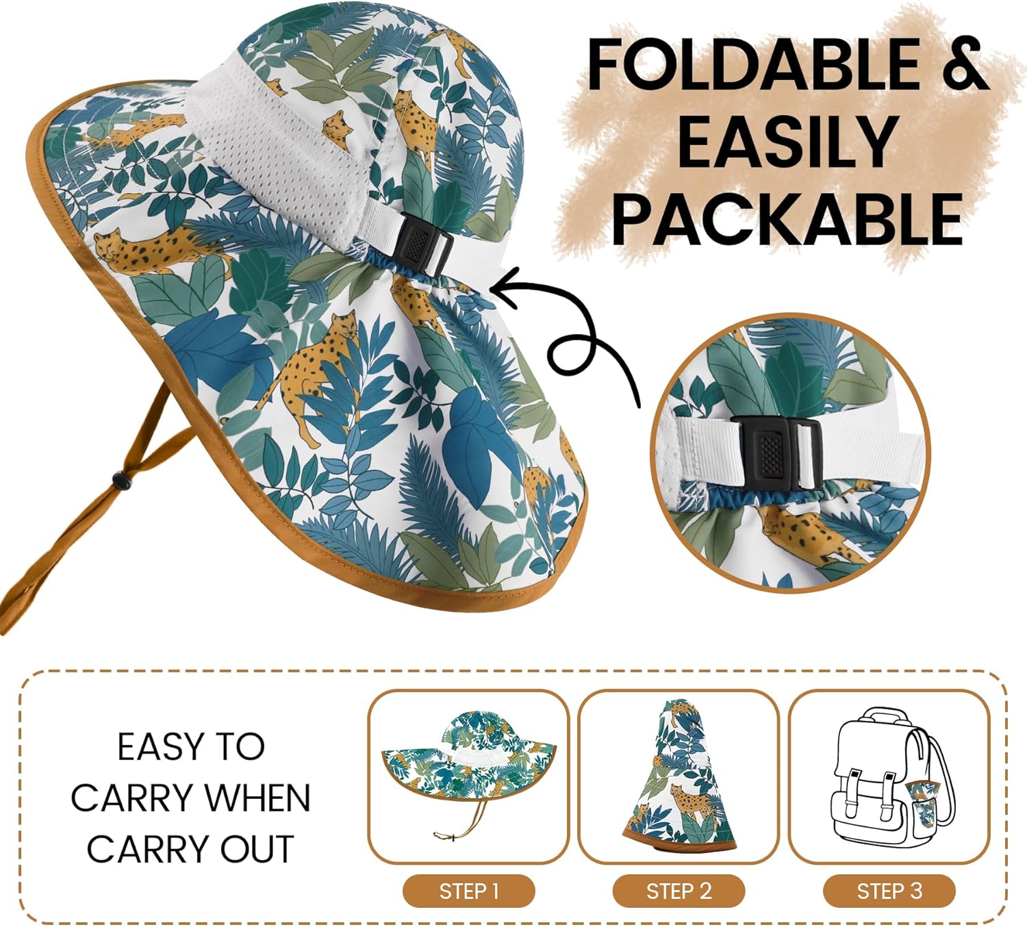 Baby Sun Hat with Neck Flap for Sun Protection Toddler Beach Hat UPF 50+ Outdoors 0-6 Years Boys