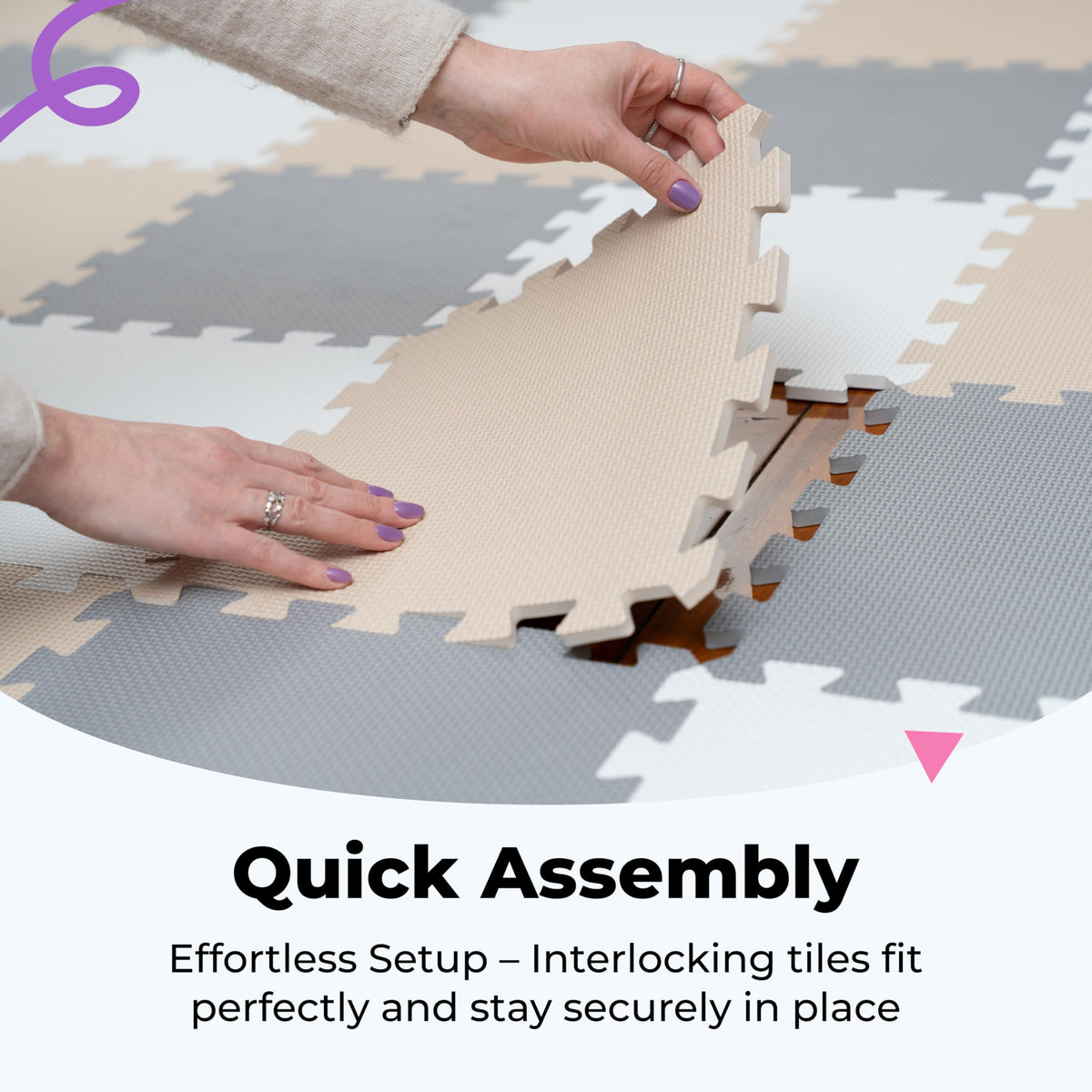 MioTetto Baby Play Mat, Soft Foam Floor Tiles for Kids. Adjustable Interlocking Foam Tiles, Fits