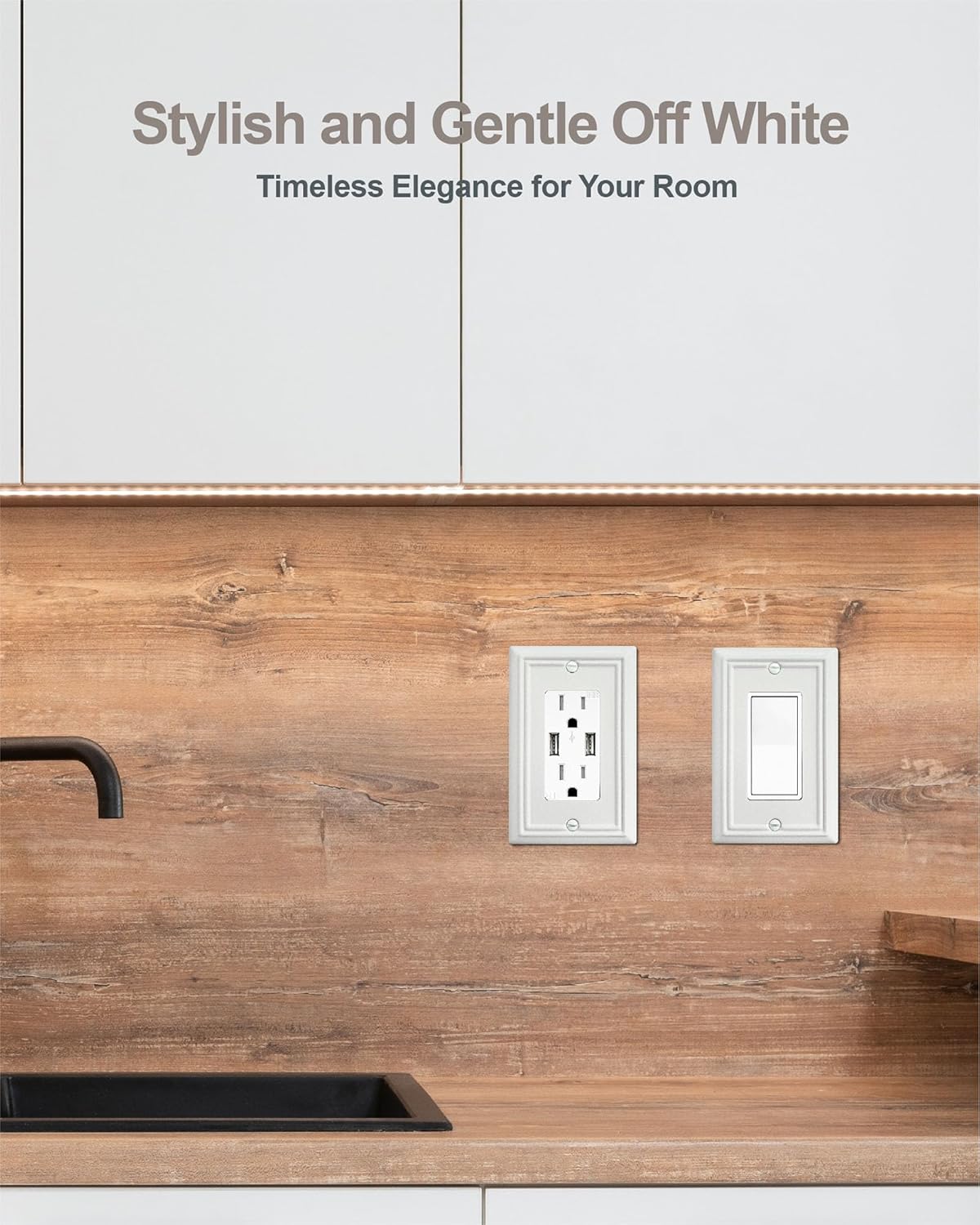 4-Pack Decorator Wall Plates for Receptacle, GFCI Outlet, Dimmer Switch, Metal Electrical Outlet