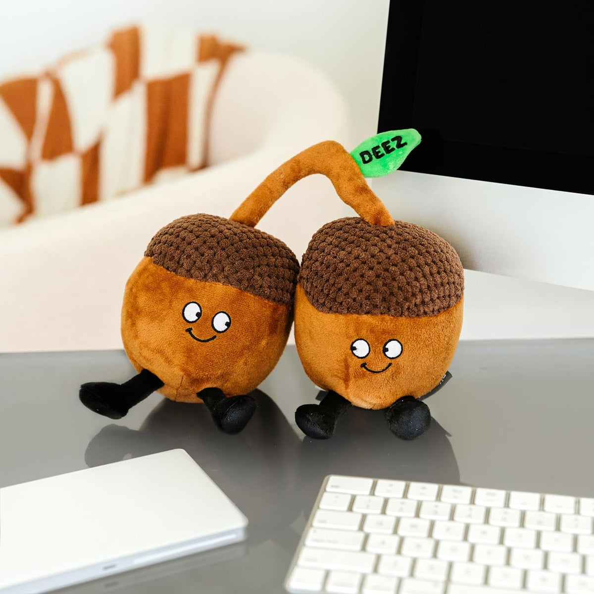 Acorn Nuts Plushie, Funny Meme Gag Gift, Comical Plush Collectible, White Elephant, Stocking