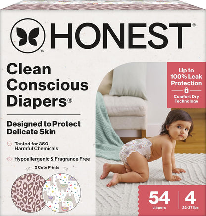The Honest Company Clean Conscious Diapers for Delicate Skin | Up to 100% Leakproof |