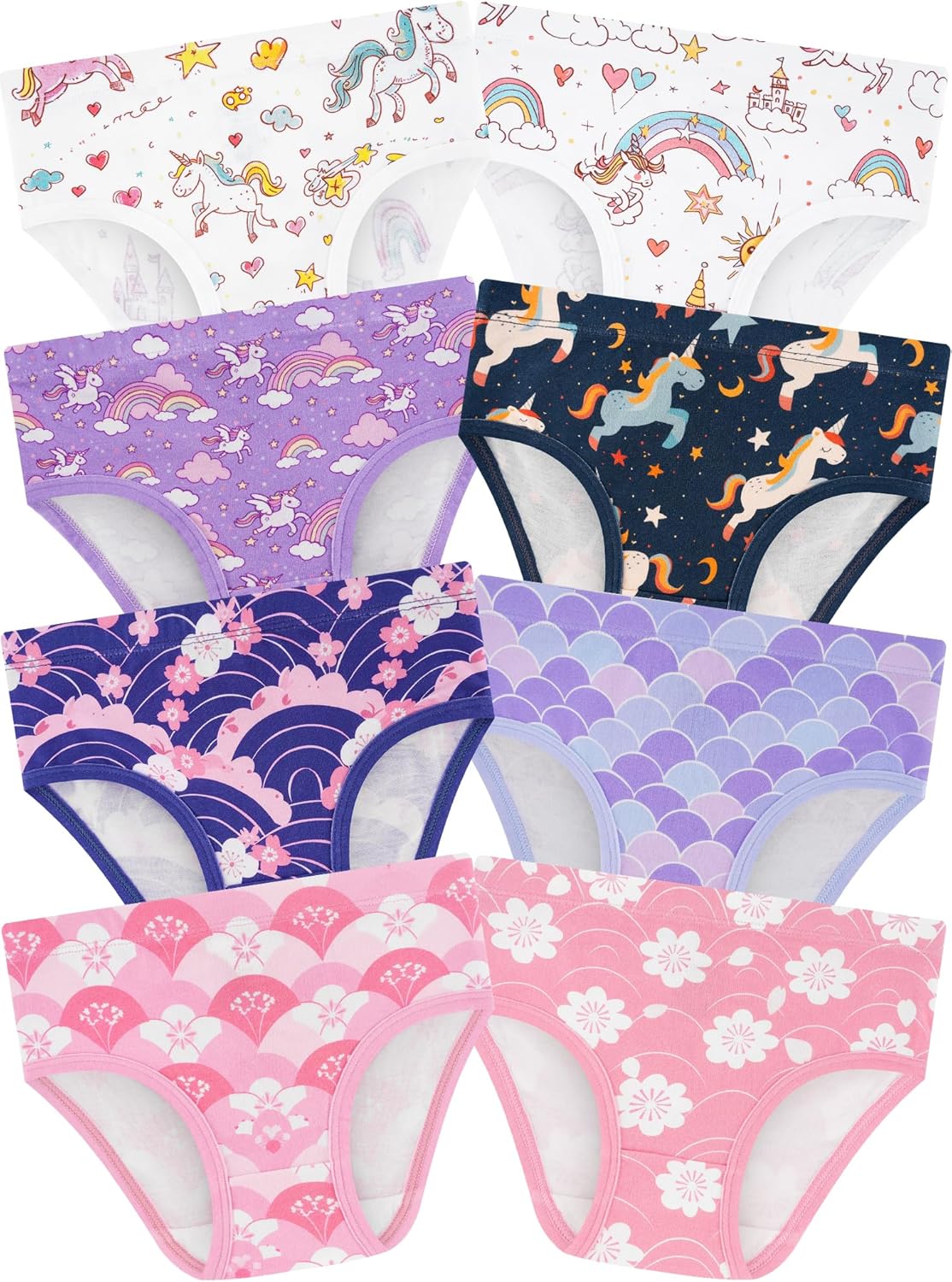 Girls' Underwear,Soft Cotton Tagless Panties for Toddlers' & Little Kids Comfort,Breathable