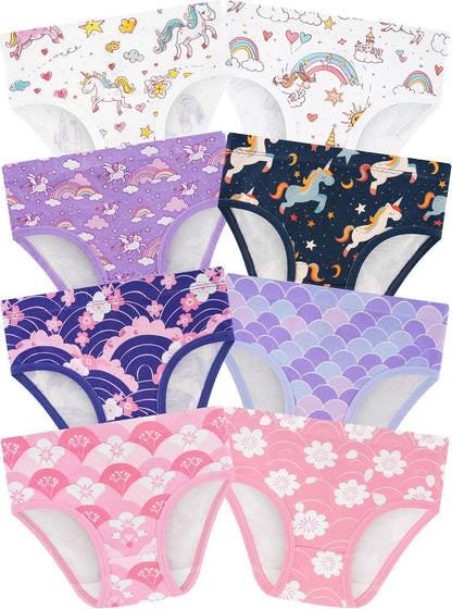 Girls' Underwear,Soft Cotton Tagless Panties for Toddlers' & Little Kids Comfort,Breathable