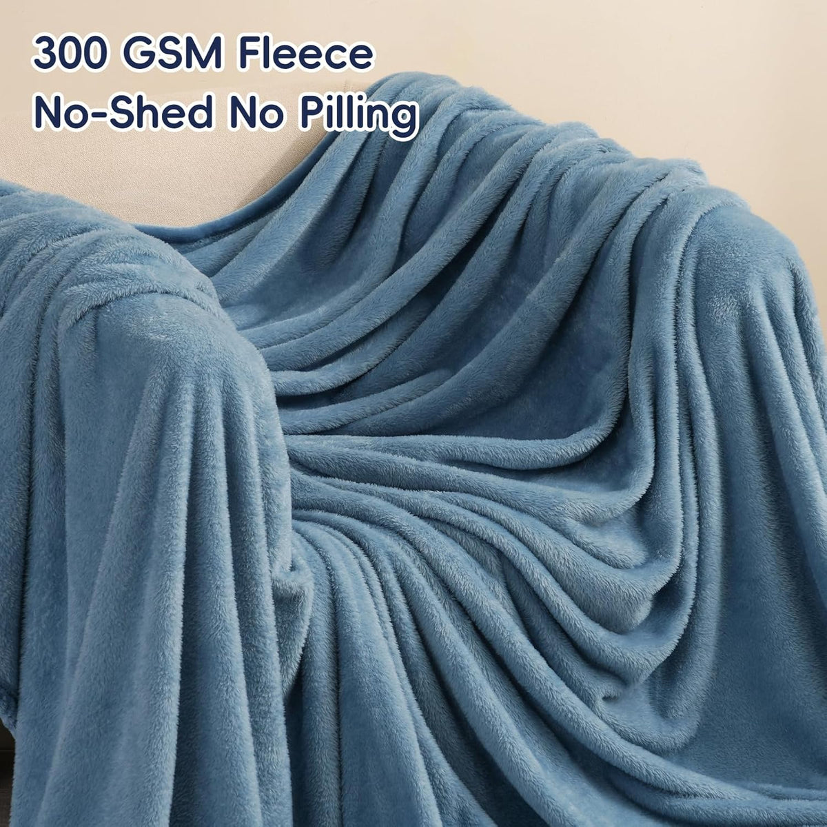 PHF Ultra Soft Fleece Blanket King Size, No Shed No Pilling Luxury Plush Cozy 300GSM Lightweight