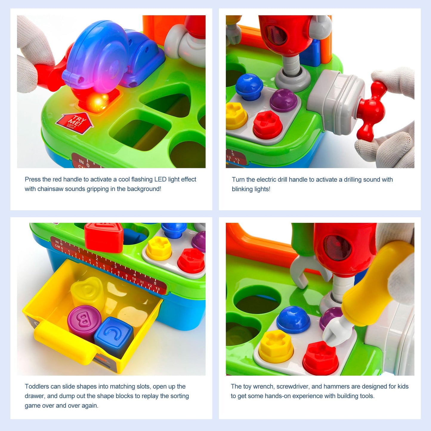 Toddler Tool Bench Toys for 1 Year Old Boy, Kids Tool Bench Toys for Toddlers 1-3, Multifunctional