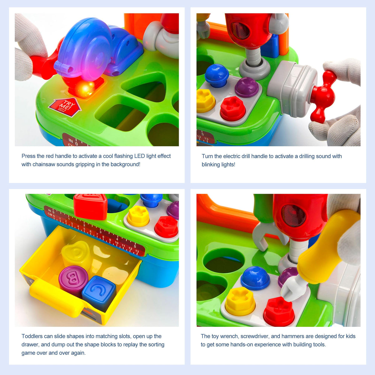 Toddler Tool Bench Toys for 1 Year Old Boy, Kids Tool Bench Toys for Toddlers 1-3, Multifunctional