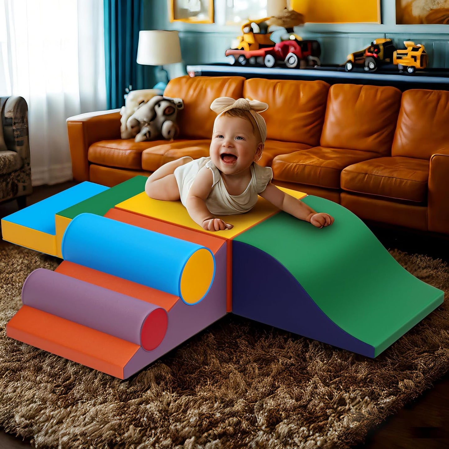 Toddler Foam Climbing Set Indoor - Kids Climb & Crawl Soft Activity Playset - Toddler Climber