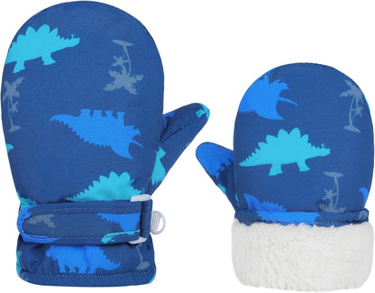 Toddler Gloves Kids Mittens Winter Warm Lined Fleece Gloves Waterproof Snow Baby Mitten for Boys