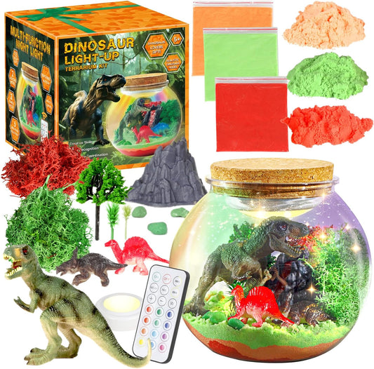 Dinosaur Activities Toys-Dinosaur Terrarium Craft Kits for Boys-Birthday Gifts for Kids Age 4 5 6 7