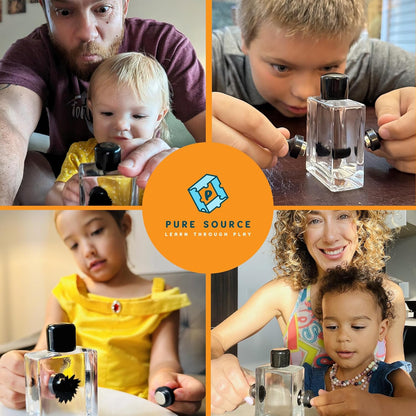 FerroFluid Display Toy Bottle – Ferro Fluid Liquid Metal STEM Toy, Magnetic Desk Toy with Neodymium