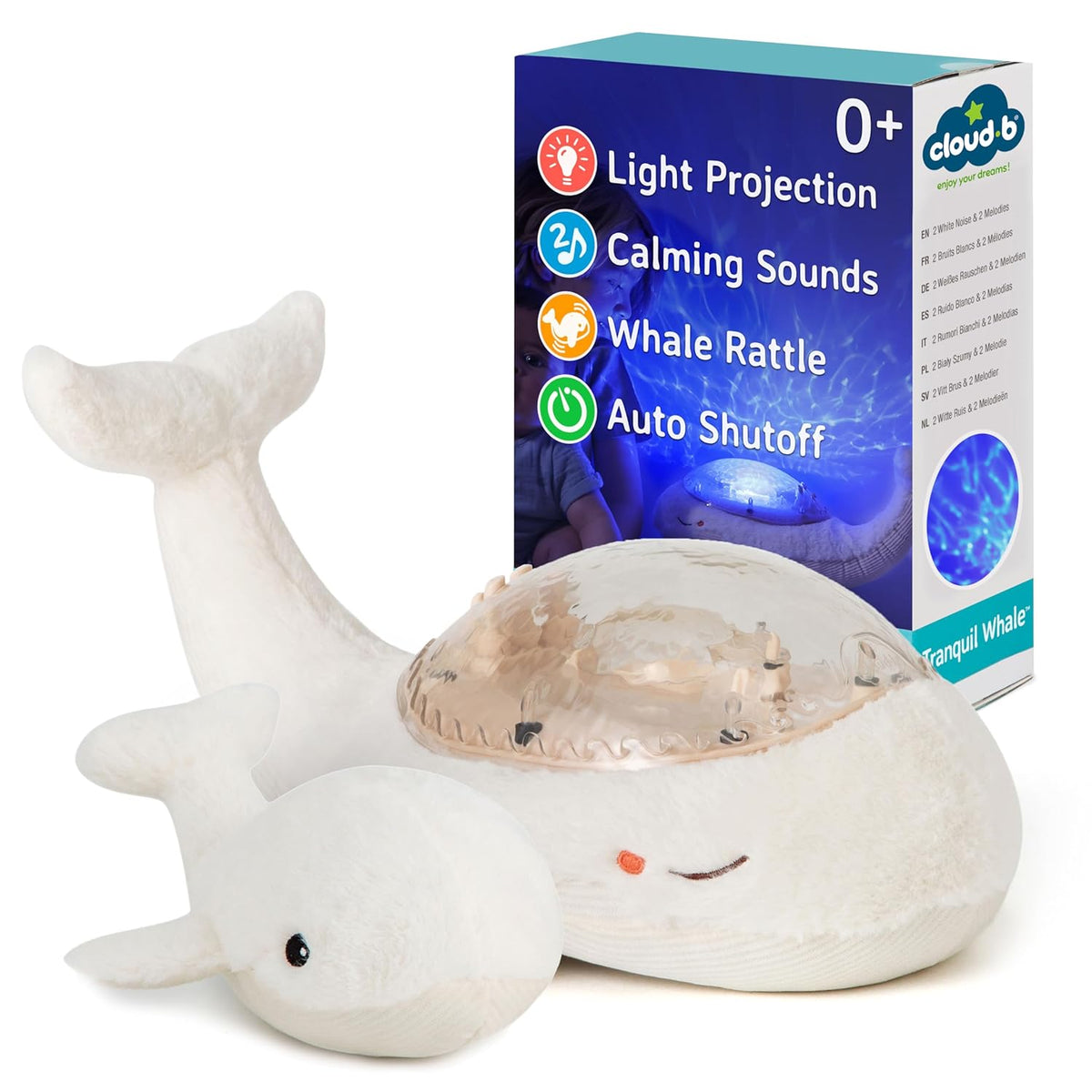 Cloud b Ocean Projector Nightlight with White Noise Soothing Sounds | Adjustable Settings and